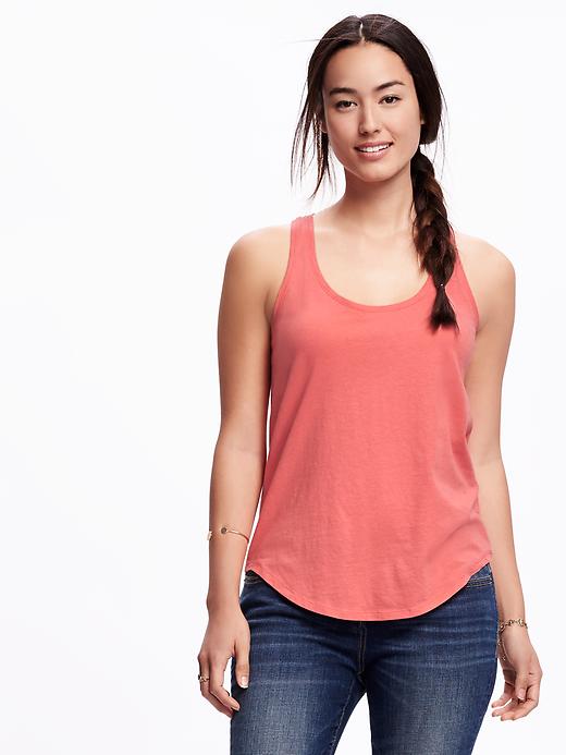 View large product image 1 of 1. Relaxed Racerback Scoop-Neck Tank for Women