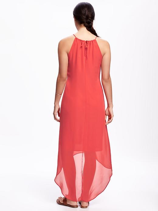 Image number 2 showing, Chiffon Hi-Lo Trapeze Maxi Dress for Women