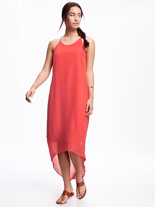 Image number 1 showing, Chiffon Hi-Lo Trapeze Maxi Dress for Women