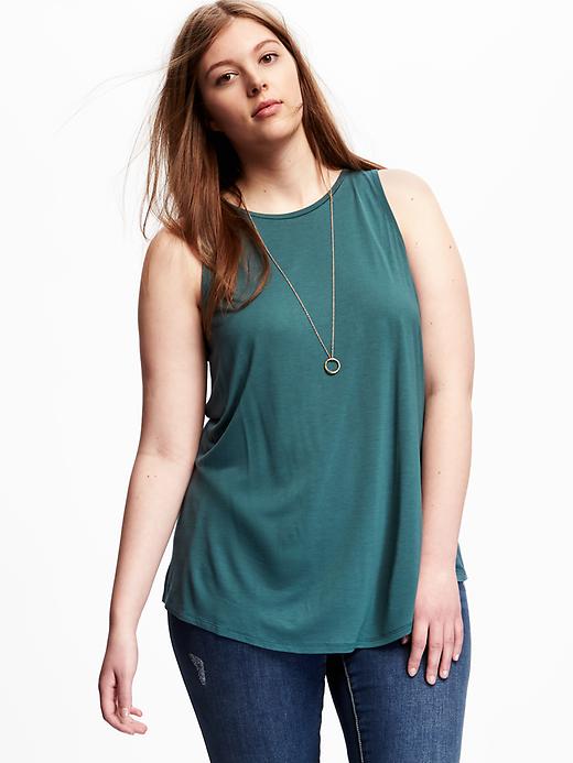 Image number 1 showing, Relaxed Plus-Size High-Neck Tank