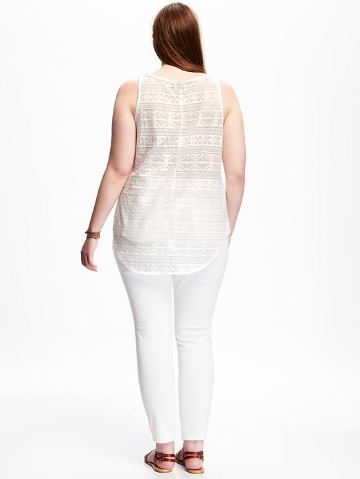 Image number 2 showing, Relaxed Plus-Size Jacquard Burnout Tank