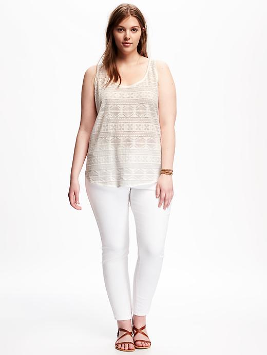 Image number 3 showing, Relaxed Plus-Size Jacquard Burnout Tank
