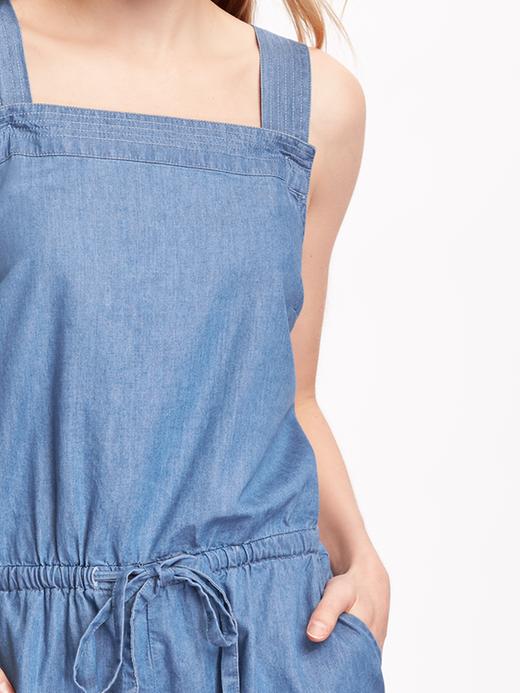 Image number 4 showing, Sleeveless Chambray Romper for Women