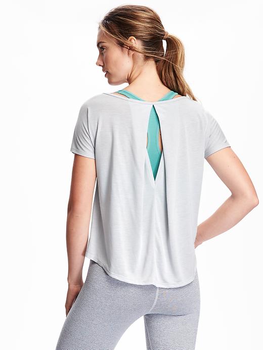 View large product image 1 of 1. Go-Dry Cool Cut-Out Top for Women