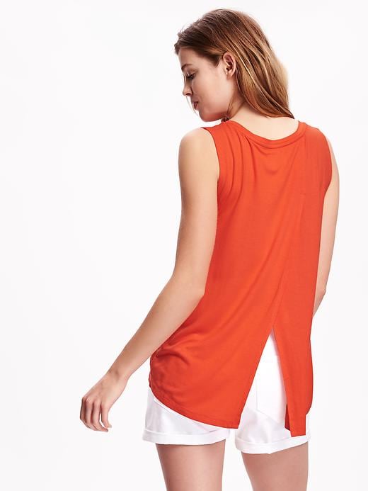 View large product image 1 of 1. Sleeveless Split-Back Tank for Women