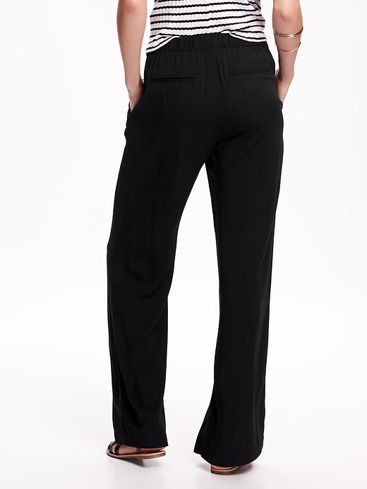 View large product image 2 of 2. Mid-Rise Wide-Leg Drapey Pants for Women