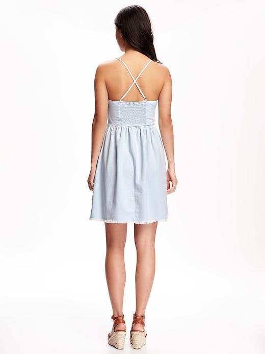Image number 2 showing, Raw-Hem Chambray Dress for Women
