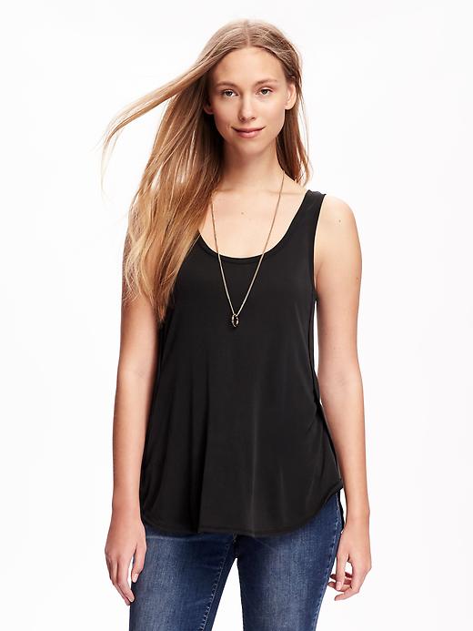 Image number 1 showing, Sueded Tulip-Hem Tank for Women