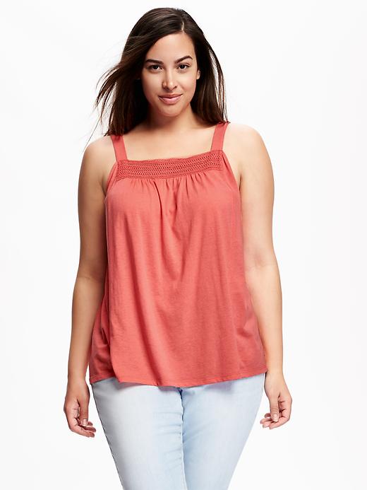 Image number 1 showing, Lace-Trim Plus-Size Swing Tank