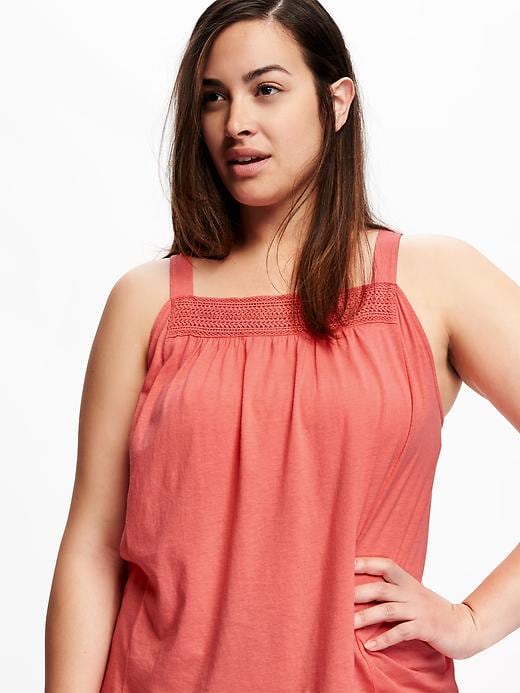 Image number 4 showing, Lace-Trim Plus-Size Swing Tank