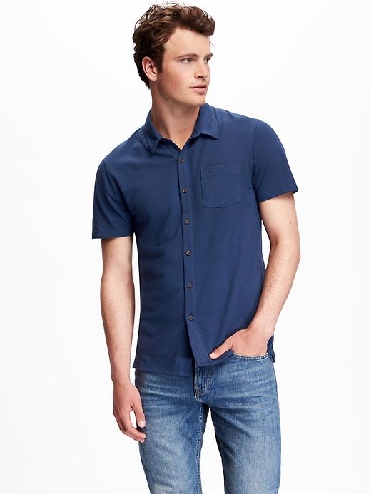 Image number 1 showing, Button-Down Pique Shirt for Men