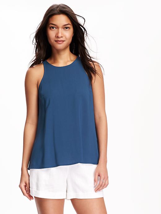 View large product image 1 of 1. Trapeze High-Neck Top for Women