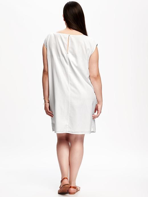 Image number 2 showing, Linen-Blend Plus-Size Shift Dress