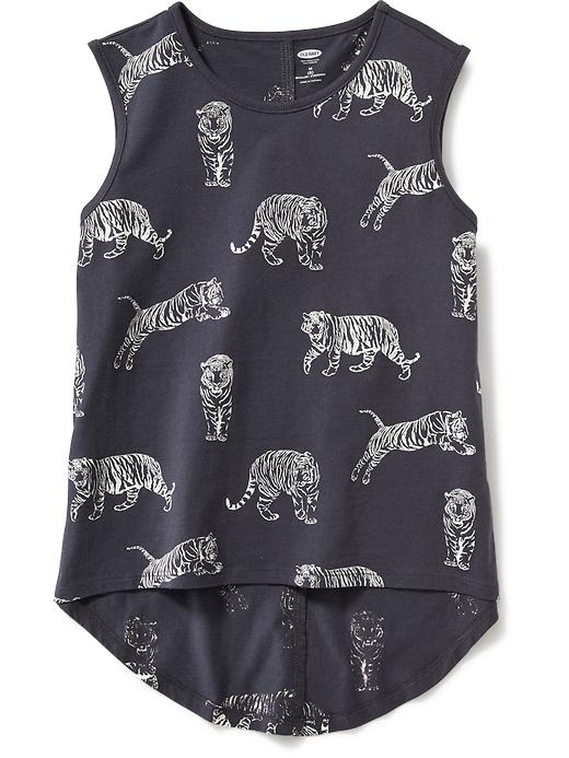 View large product image 1 of 1. Hi-Lo Safari Muscle Tank for Girls