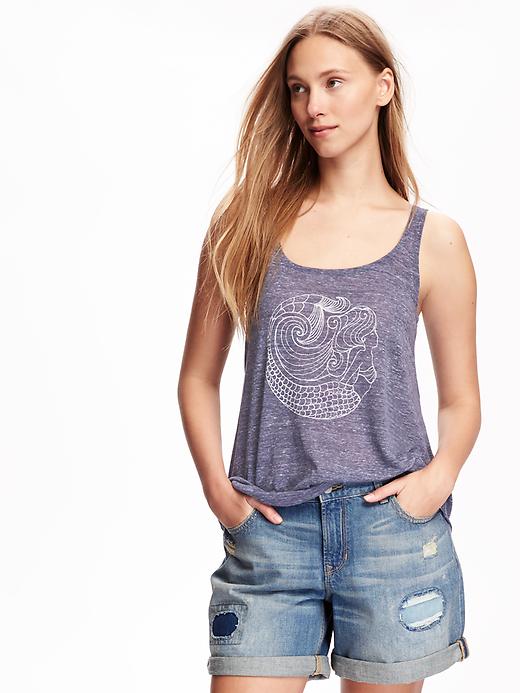 Image number 1 showing, Relaxed Printed Tank for Women