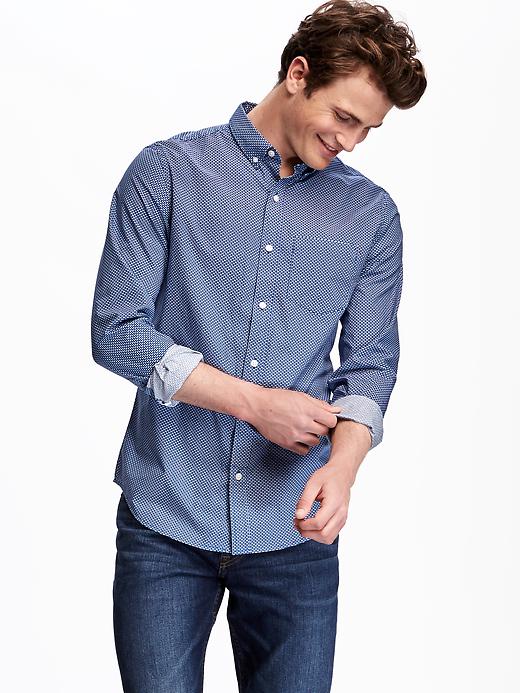 View large product image 1 of 1. Slim-Fit Classic Printed Shirt for Men