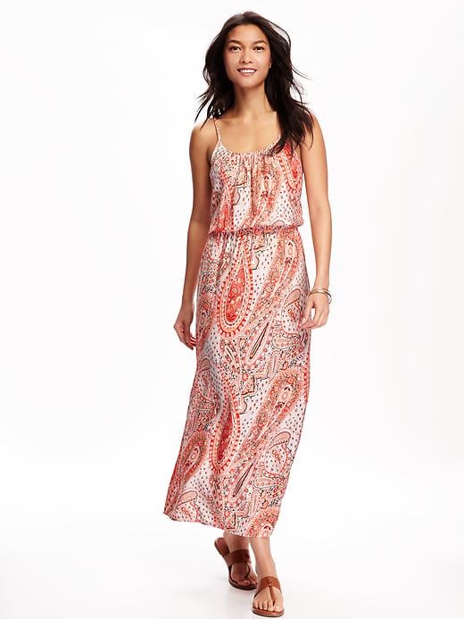 Image number 1 showing, Patterned Pleated Maxi Dress for Women