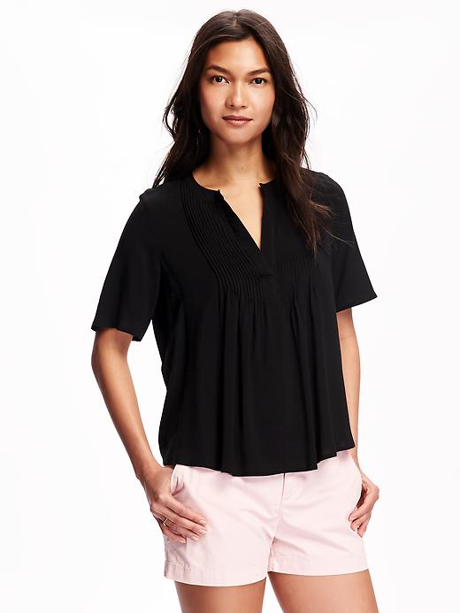 View large product image 1 of 1. Swing Pintuck Top for Women