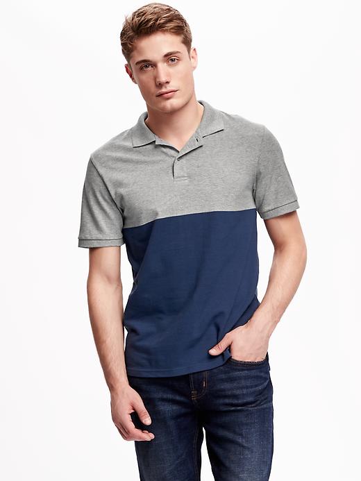 View large product image 1 of 5. Pique Color-Block Polo for Men