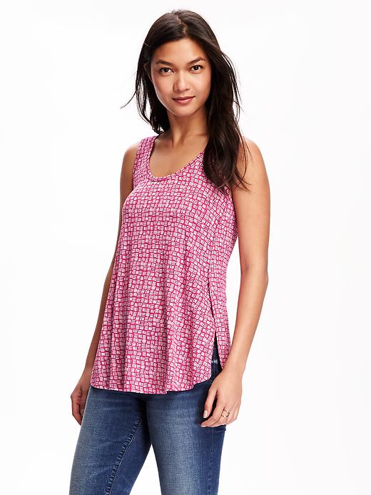 View large product image 1 of 1. Relaxed Sueded Tulip-Hem Tank for Women