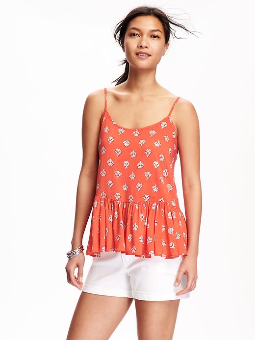 Image number 1 showing, Printed Peplum Swing Cami for Women