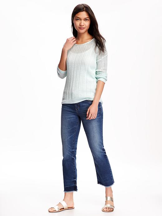 Image number 3 showing, Lightweight Pointelle Sweater for Women