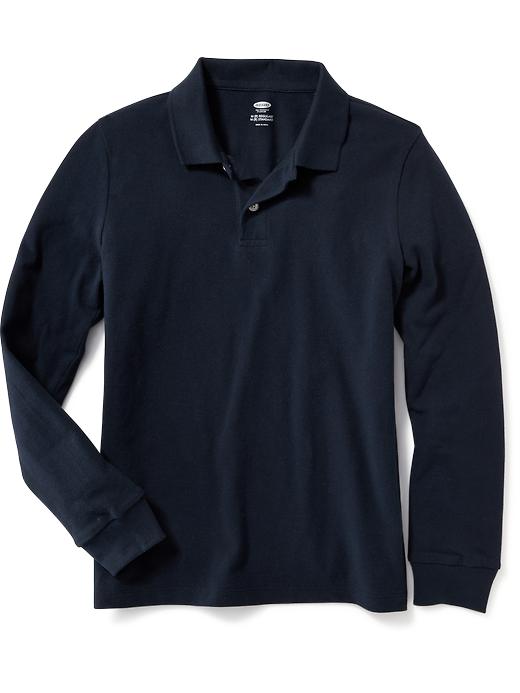 View large product image 1 of 1. Long-Sleeve Uniform Pique Polo for Boys