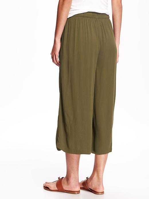 View large product image 2 of 2. Mid-Rise Pull-On Gauze Culottes for Women