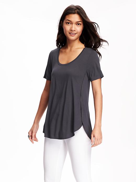 Image number 1 showing, Relaxed Tulip-Hem Tee for Women