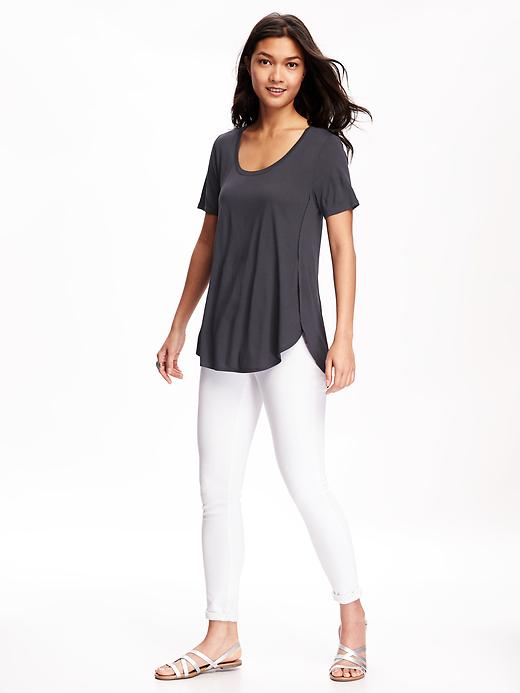 Image number 3 showing, Relaxed Tulip-Hem Tee for Women