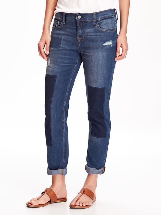 View large product image 1 of 2. Boyfriend Mid-Rise Straight Jeans for Women