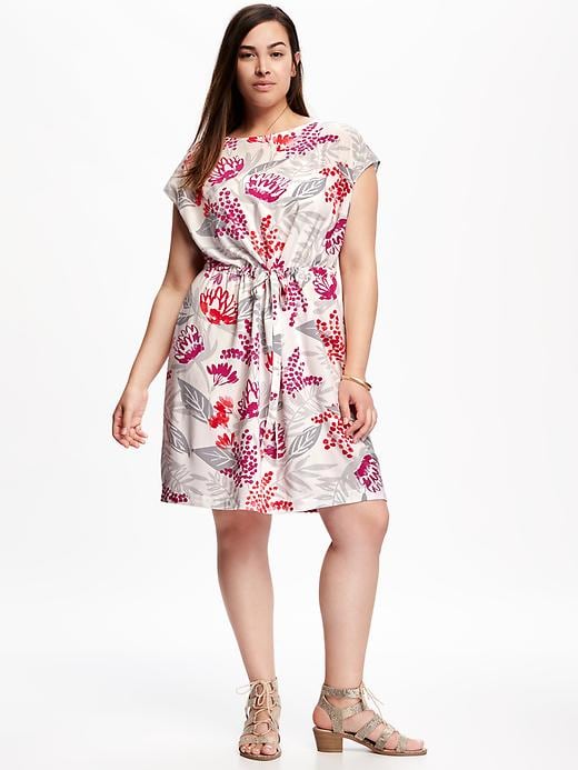 View large product image 1 of 1. Tie-Waist Plus-Size Shift Dress