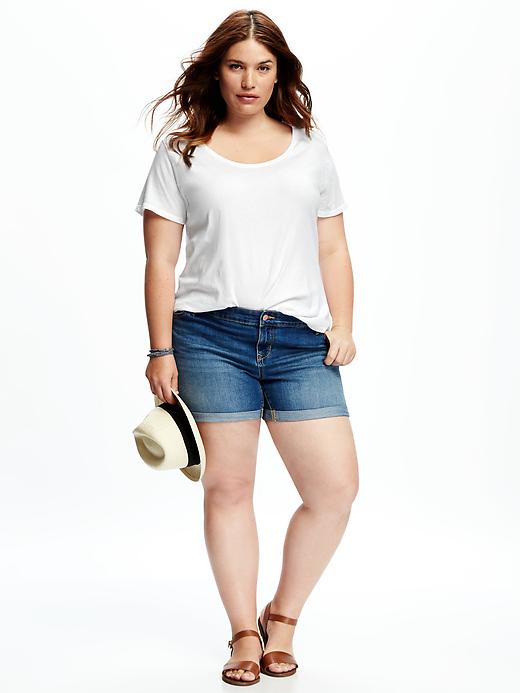 Image number 3 showing, Solid Plus-Size Scoop Neck Tee
