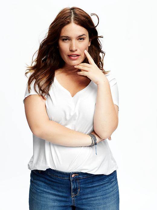 Image number 4 showing, Solid Plus-Size Scoop Neck Tee