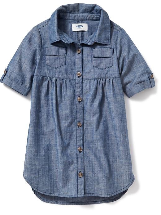 View large product image 1 of 2. Chambray Shirt Dress for Toddler