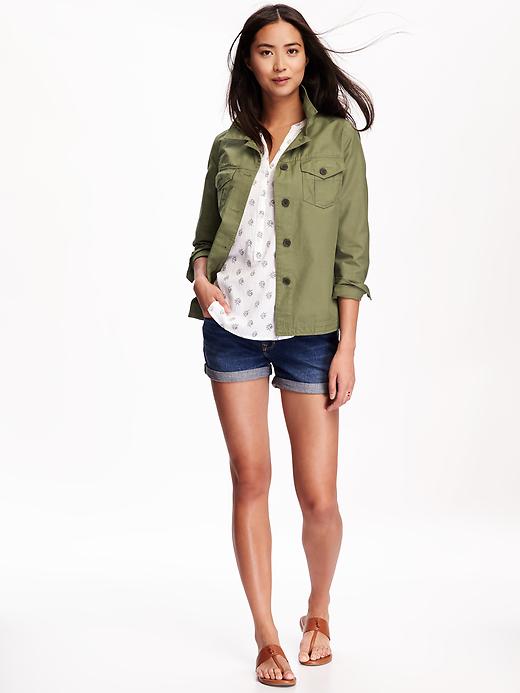 Image number 3 showing, Twill Utility Shirt Jacket for Women