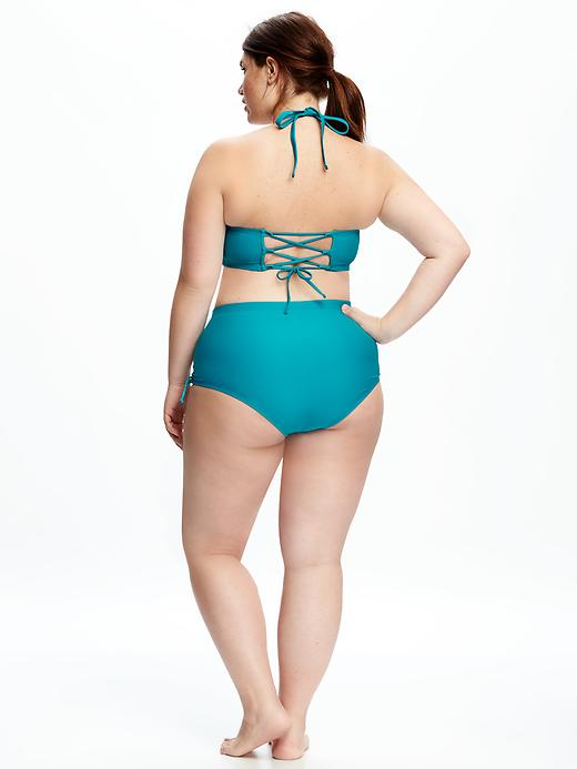 Image number 2 showing, Lace-Up Back Plus-Size Bikini Top