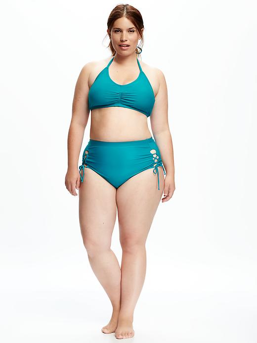 Image number 3 showing, Lace-Up Back Plus-Size Bikini Top