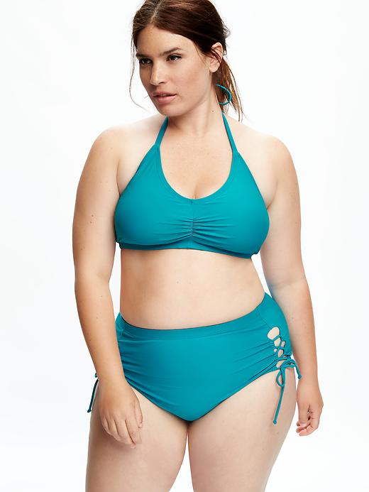 Image number 4 showing, Lace-Up Back Plus-Size Bikini Top