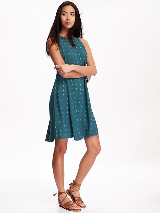 Image number 1 showing, High-Neck Swing Dress for Women