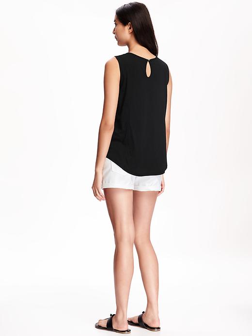 Image number 2 showing, Embroidered Slub-Knit Sleeveless Top for Women