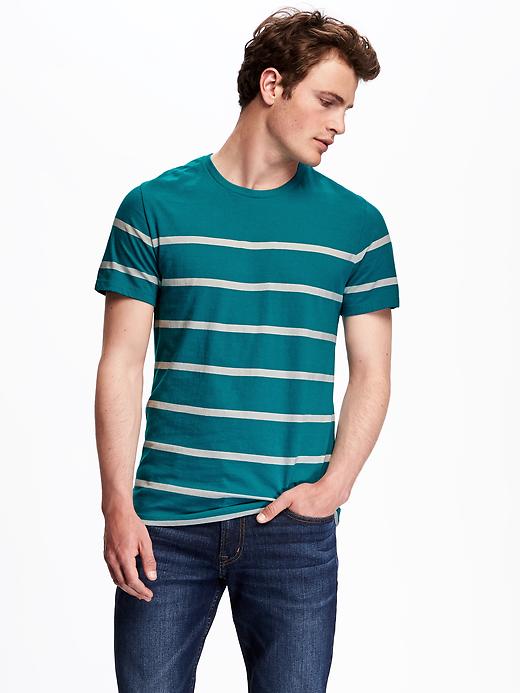 Image number 1 showing, Soft-Washed Striped Crew-Neck Tee for Men