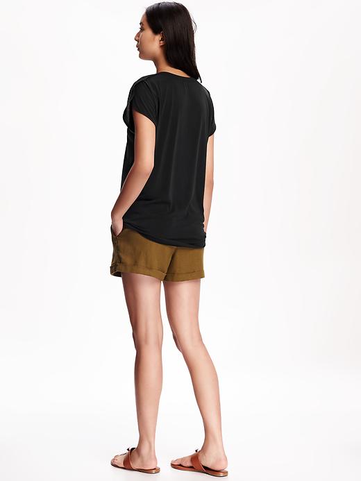 Image number 2 showing, Relaxed Sueded Tulip-Sleeve Top for Women