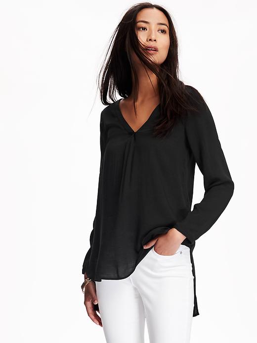 View large product image 1 of 1. Pleated Twill Tunic for Women