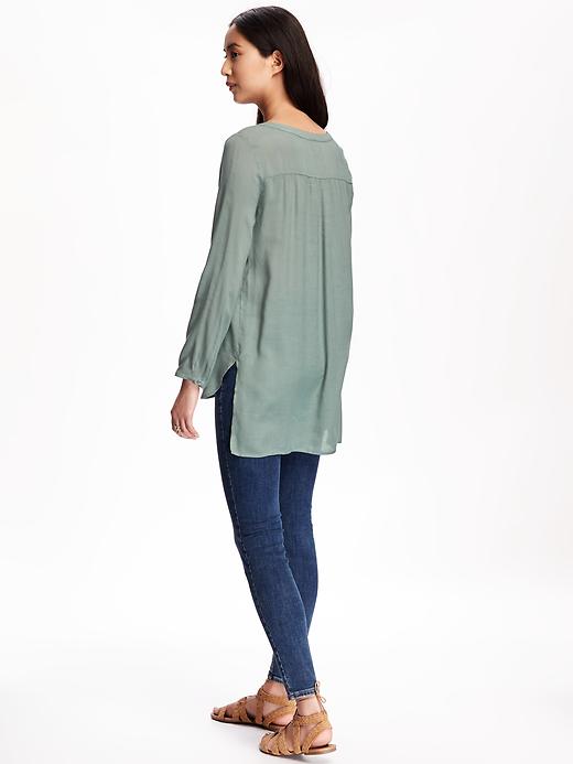 Image number 2 showing, Pleated Twill Tunic for Women