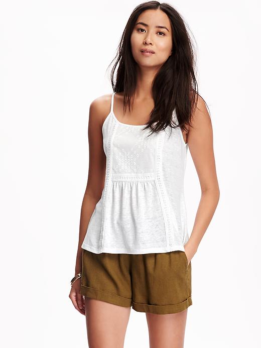 View large product image 1 of 1. Relaxed Crochet Swing Tank for Women