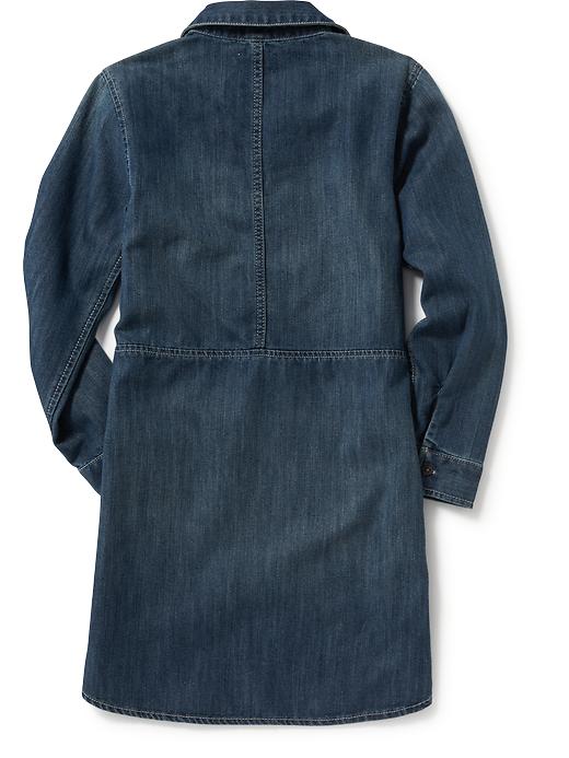 View large product image 2 of 2. Denim Shirt Dress for Girls