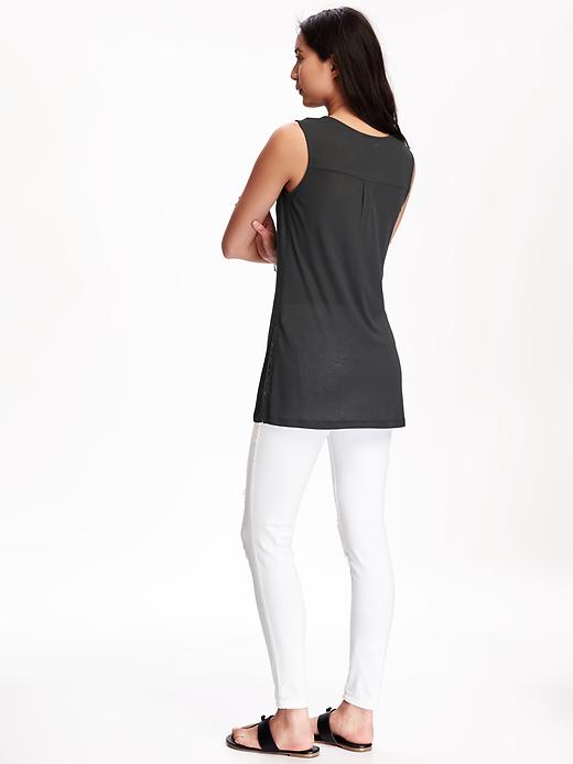 Image number 2 showing, Long & Lean V-Neck Crepe Tunic for Women