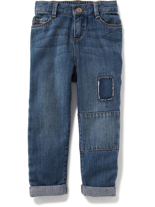 View large product image 1 of 2. Patched Color-Block Boyfriend Jeans for Toddler Girls