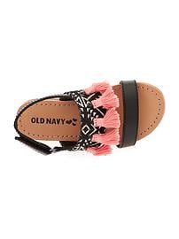 View large product image 4 of 5. Printed-Textile Tassel Sandals For Toddler